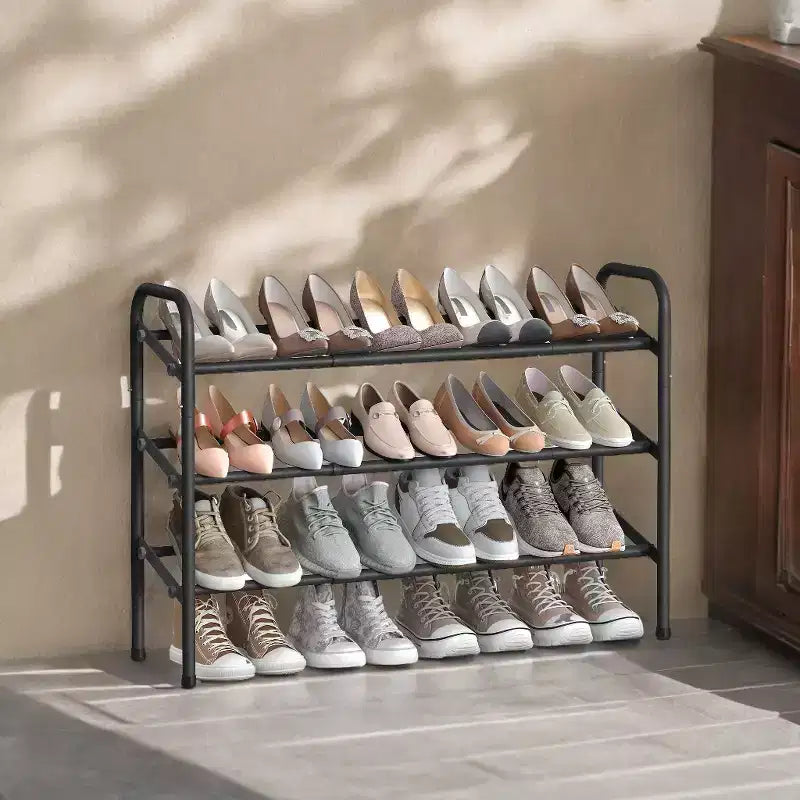 Étagère à chaussures extensible, étagère à chaussures 3 niveaux, organiseur de chaussures réglable pour 20 paires de chaussures, étagères à chaussures autoportantes en métal