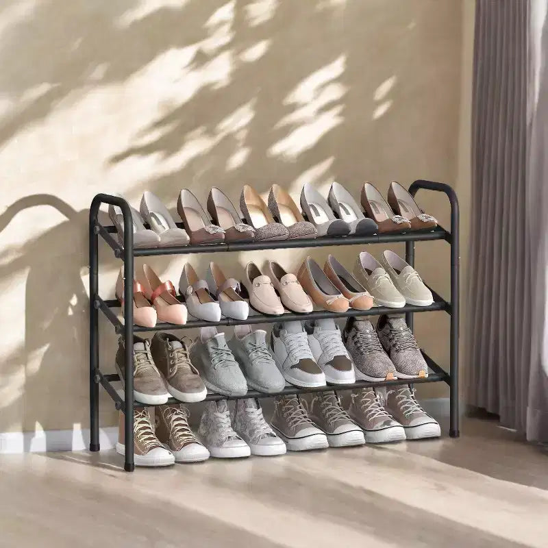Étagère à chaussures extensible, étagère à chaussures 3 niveaux, organiseur de chaussures réglable pour 20 paires de chaussures, étagères à chaussures autoportantes en métal