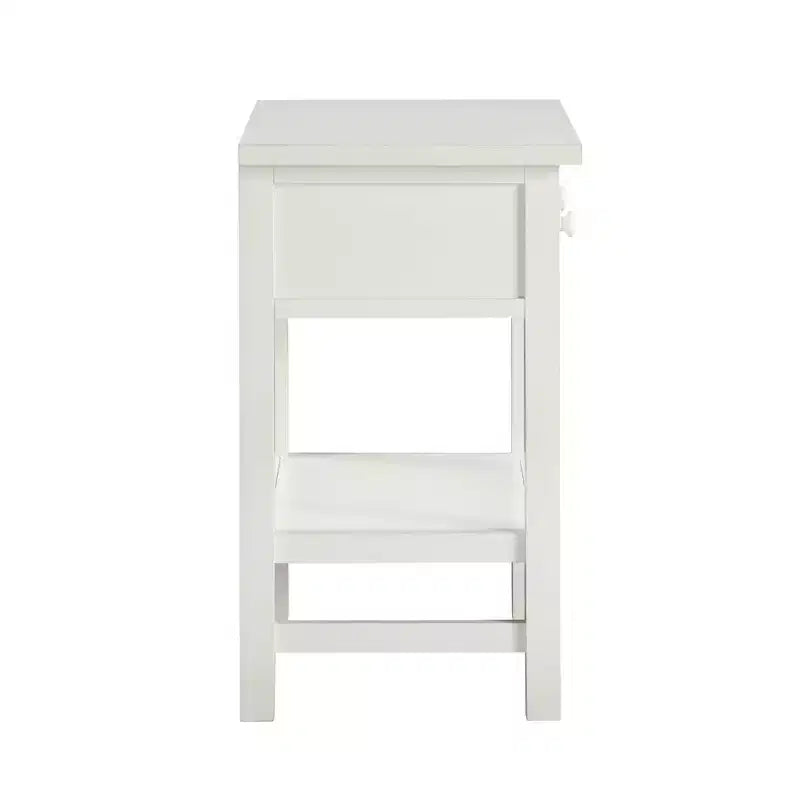Table de chevet à 1 tiroir avec étagère ouverte - Gris
