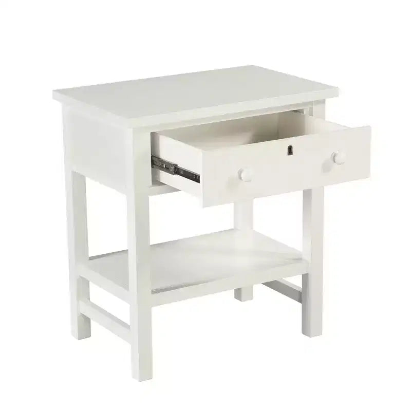 Table de chevet à 1 tiroir avec étagère ouverte - Gris