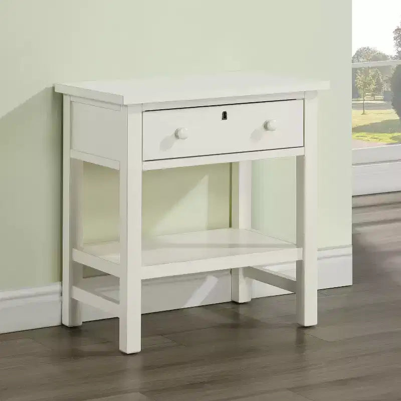Table de chevet à 1 tiroir avec étagère ouverte - Gris