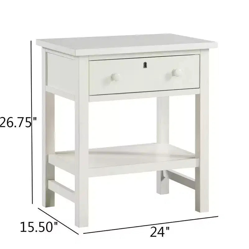 Table de chevet à 1 tiroir avec étagère ouverte - Gris