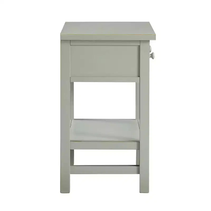 Table de chevet à 1 tiroir avec étagère ouverte - Gris