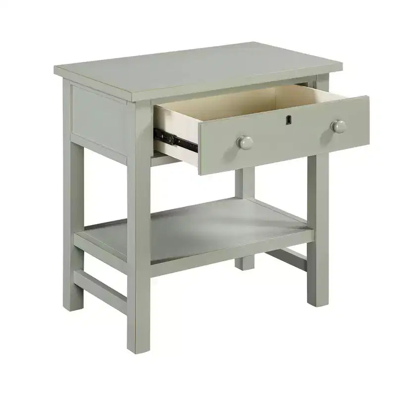 Table de chevet à 1 tiroir avec étagère ouverte - Gris