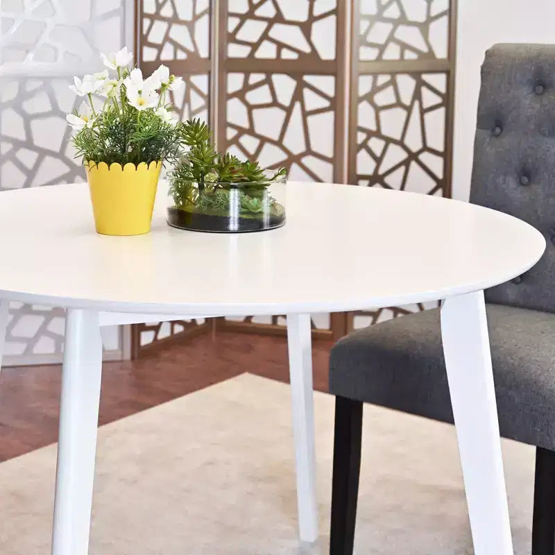 Table à manger ronde contemporaine - Blanche, 4 places