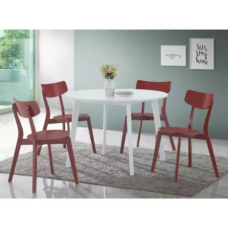 Table à manger ronde contemporaine - Blanche, 4 places