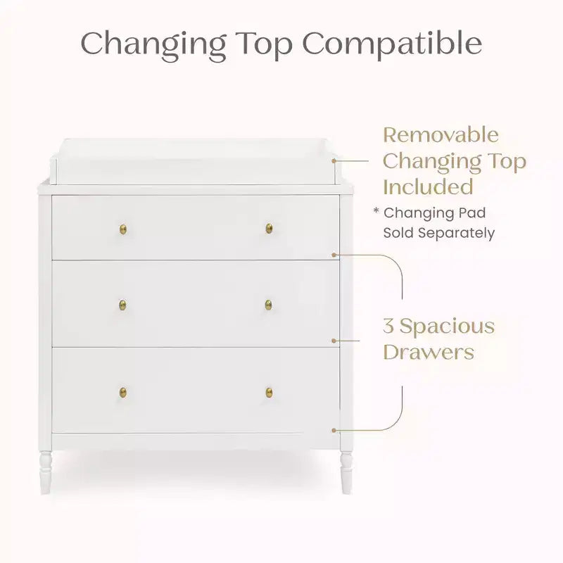 Commode 3 tiroirs avec plan à langer - Chambre d'enfant