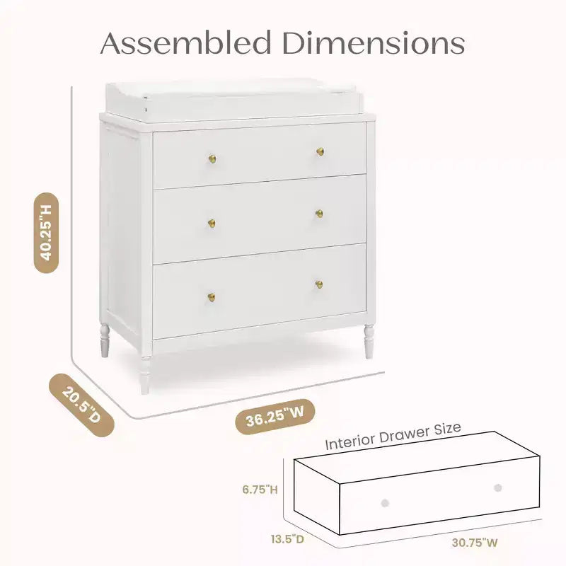 Commode 3 tiroirs avec plan à langer - Chambre d'enfant