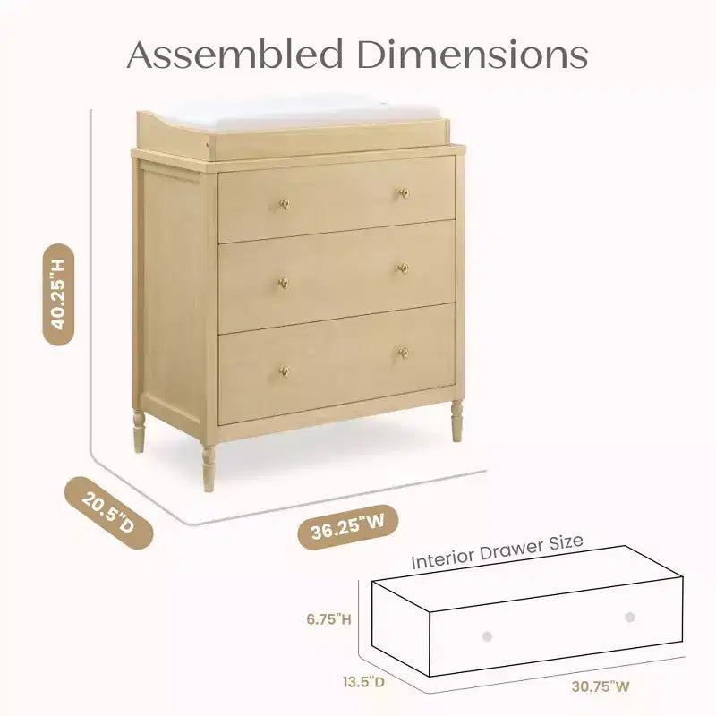 Commode 3 tiroirs avec plan à langer - Chambre d'enfant