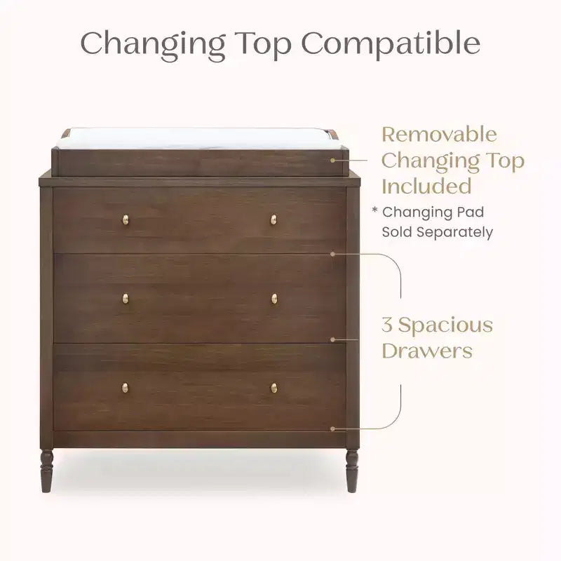 Commode 3 tiroirs avec plan à langer - Chambre d'enfant