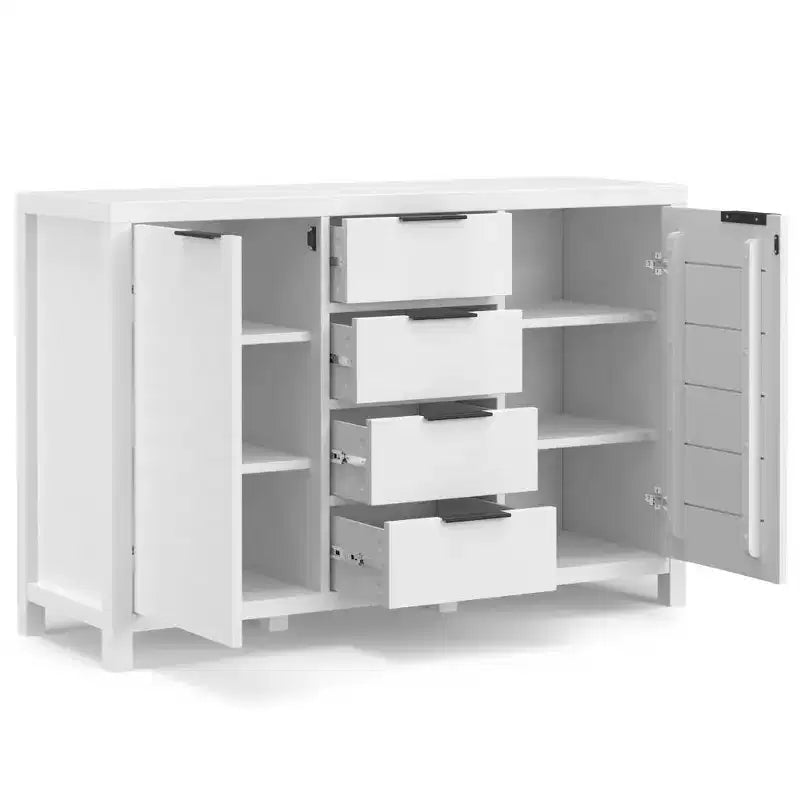 Bahut buffet de 137 cm avec 4 tiroirs et 2 portes