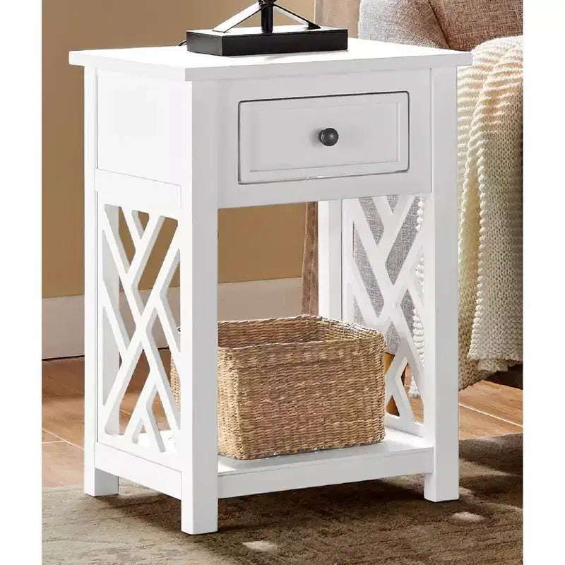 Table d'appoint en bois avec étagère de rangement Middlebury Alaterre Furniture