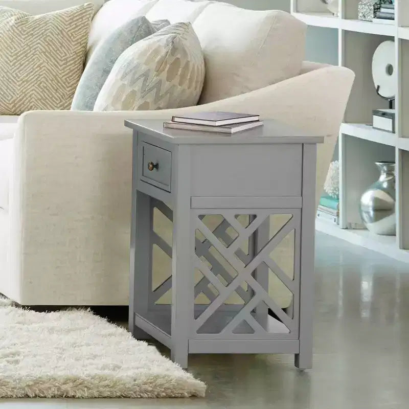 Table d'appoint en bois avec étagère de rangement Middlebury Alaterre Furniture