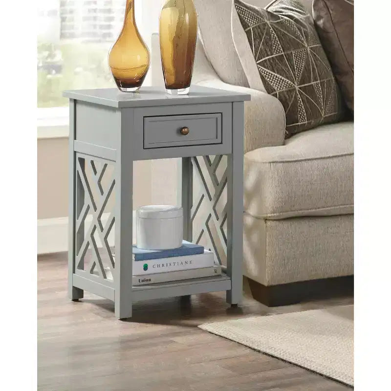 Table d'appoint en bois avec étagère de rangement Middlebury Alaterre Furniture